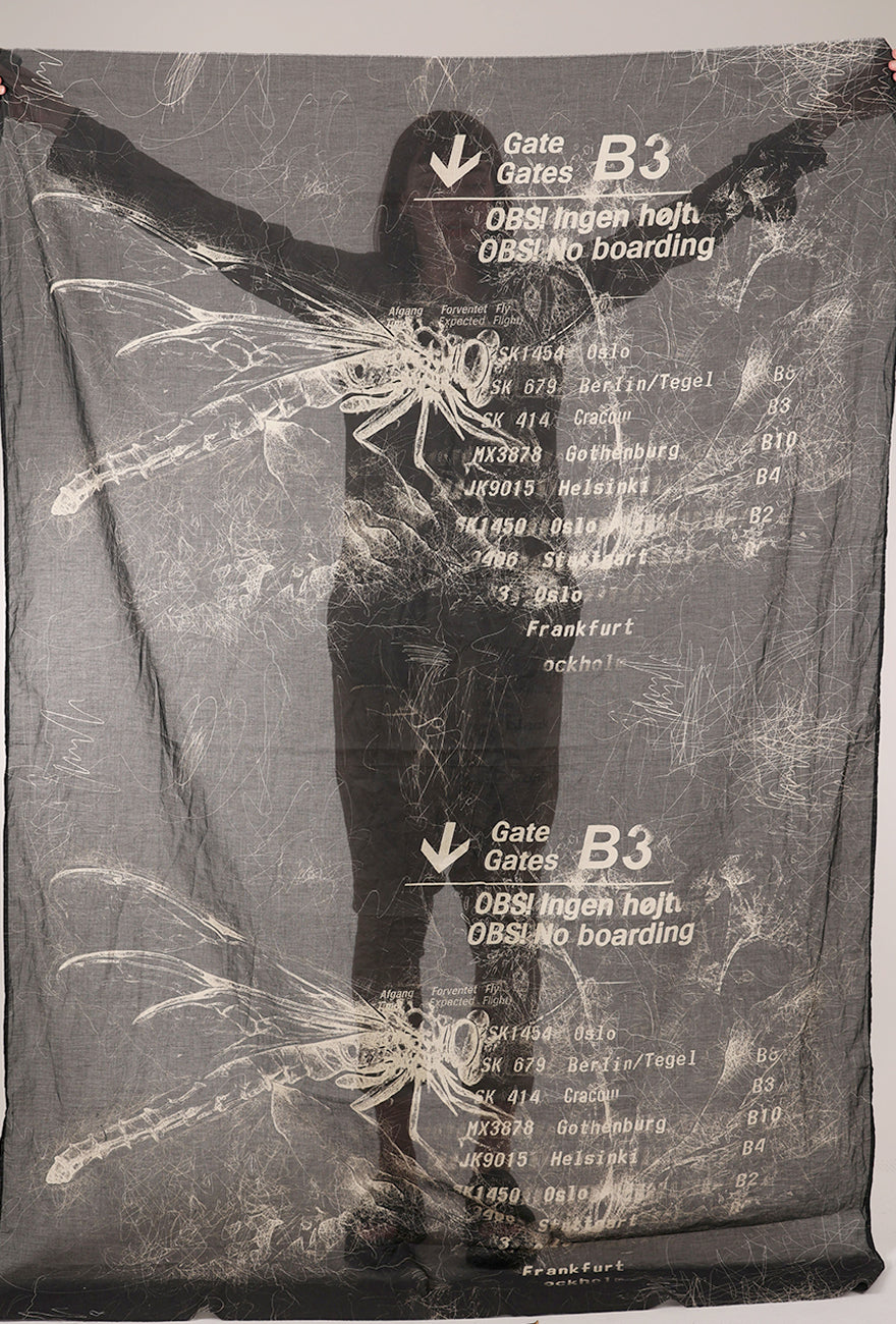 Studio B3 Avisto Scarf, Black Print 