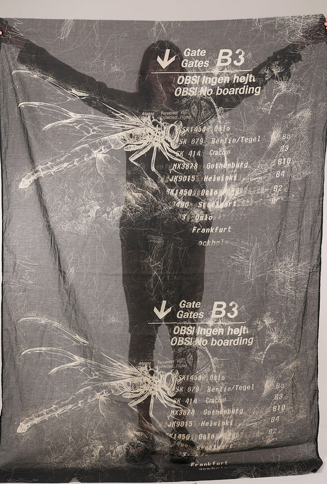 Studio B3 Avisto Scarf, Black Print 