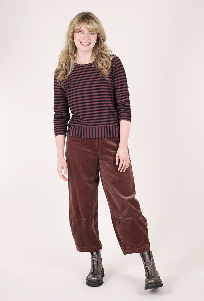 Cut Loose Cotton Velvet Lantern Pant, Cola 