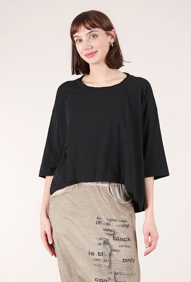 Rundholz Boxy Crop Tee, Black 