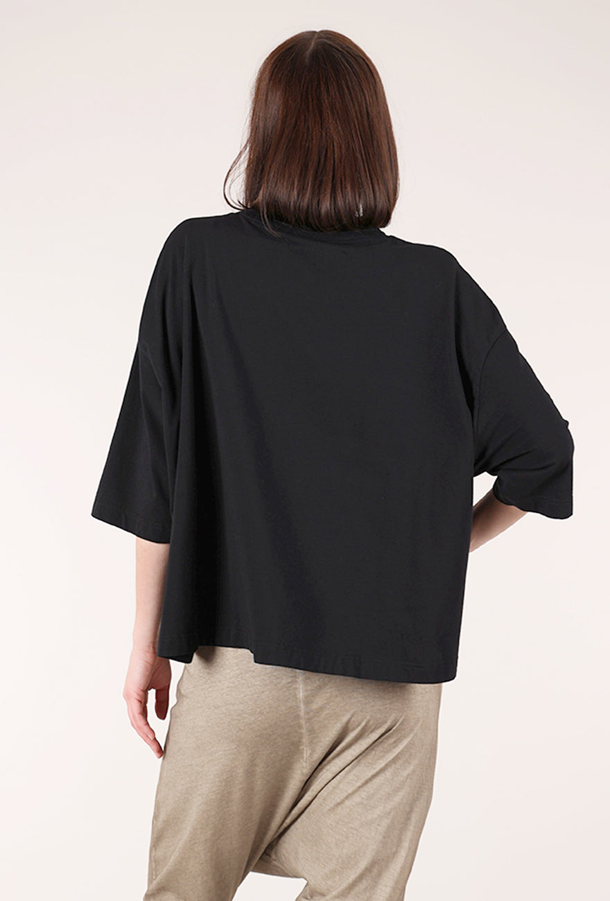 Rundholz Boxy Crop Tee, Black 