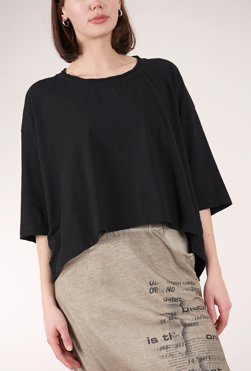 Rundholz Boxy Crop Tee, Black 