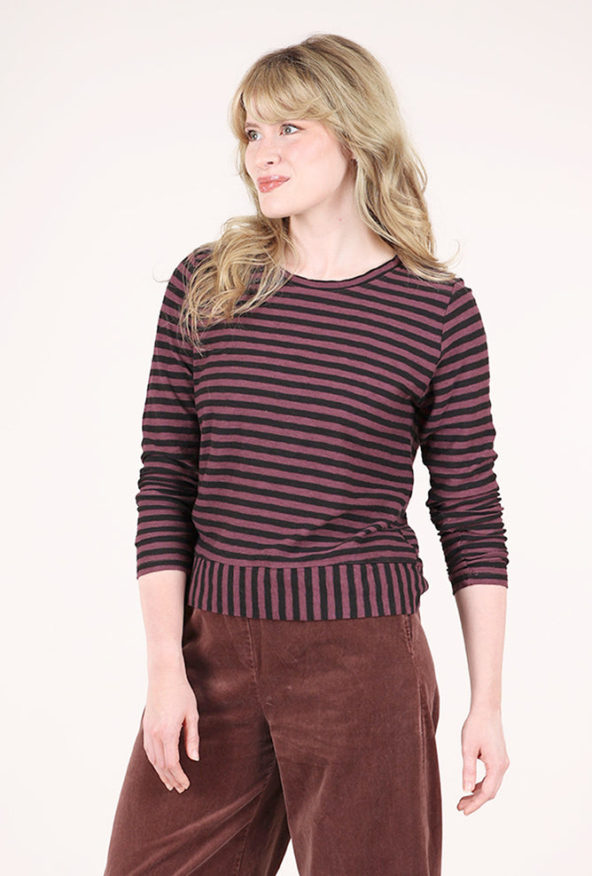 Cut Loose Black Stripe Crop Top, Cinnabark 
