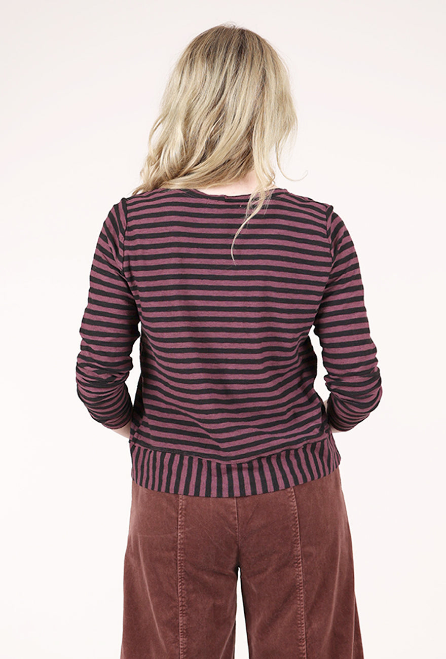 Cut Loose Black Stripe Crop Top, Cinnabark 