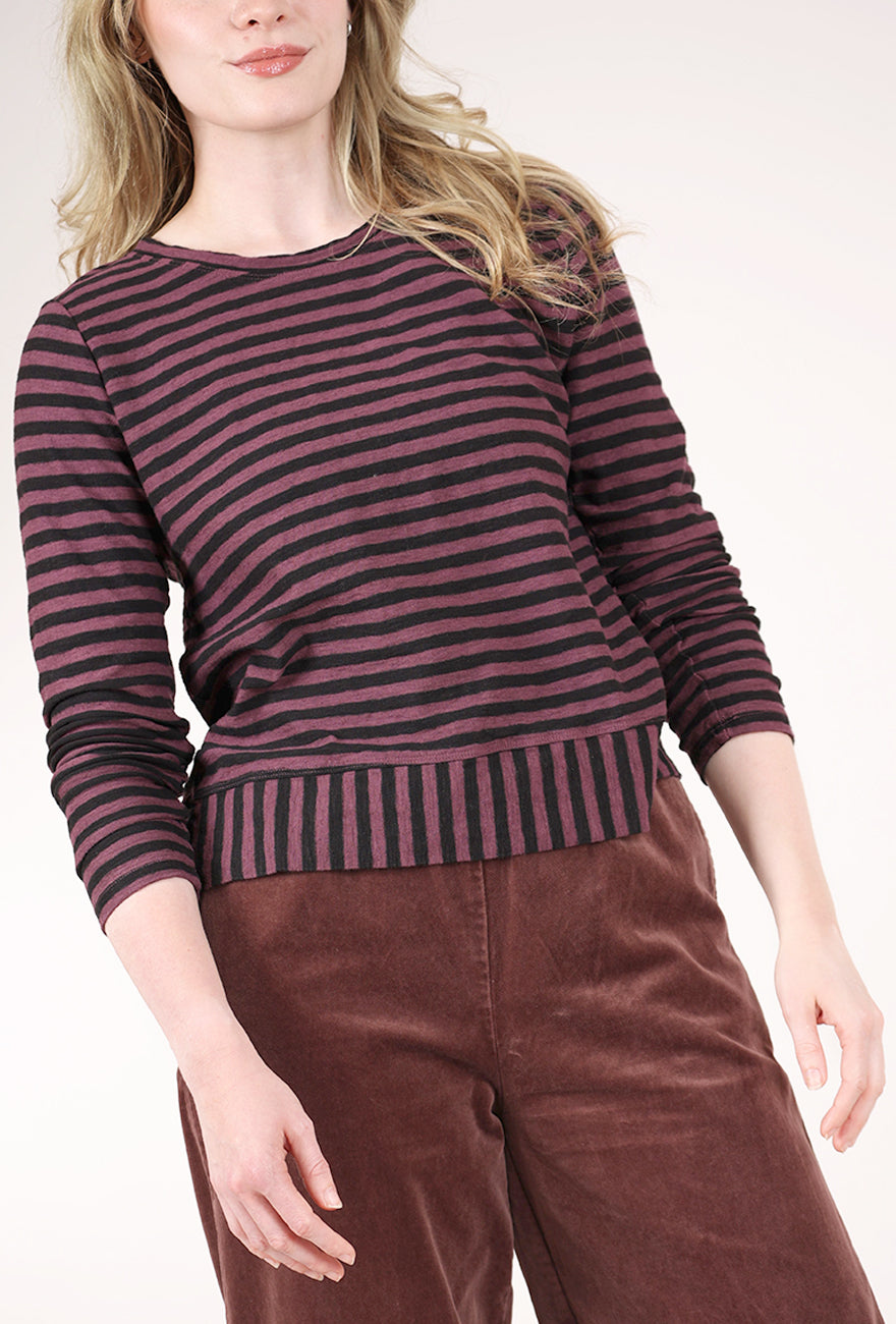Cut Loose Black Stripe Crop Top, Cinnabark 