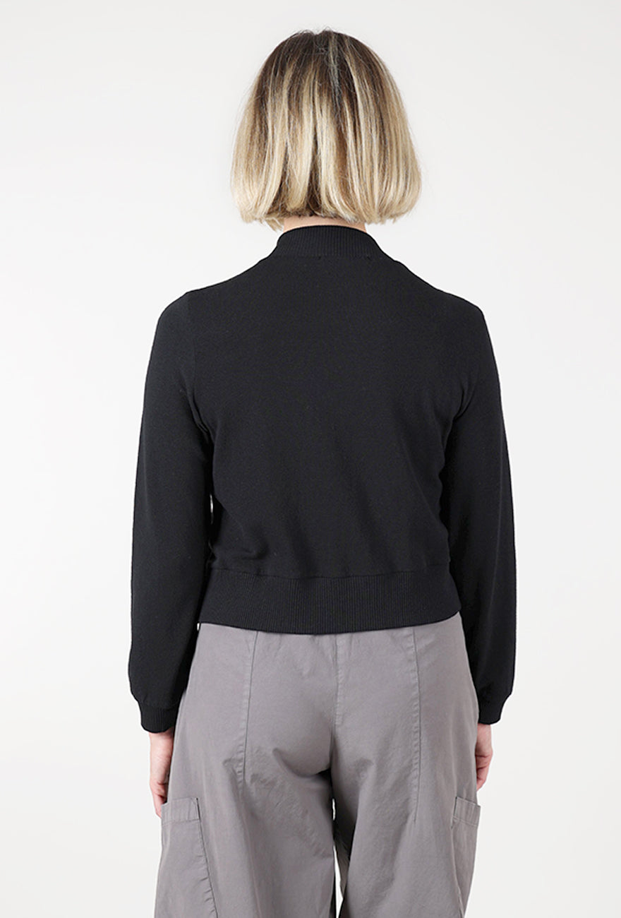 Lurdes Bergada Deep Rib Zip Top, Black 