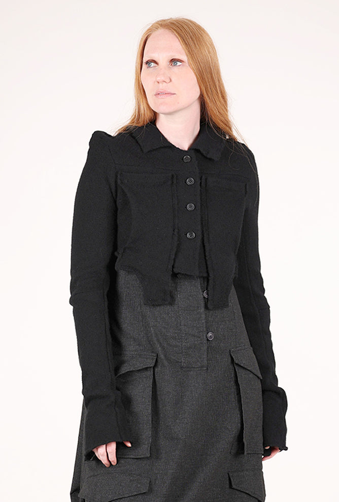Rundholz Crop Cassy Cardie, Black 