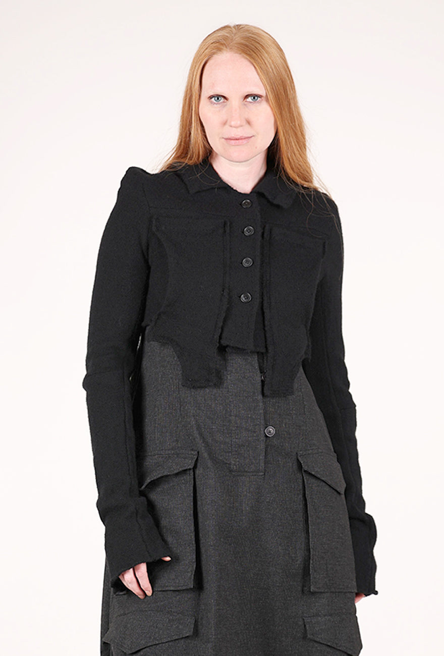 Rundholz Crop Cassy Cardie, Black 