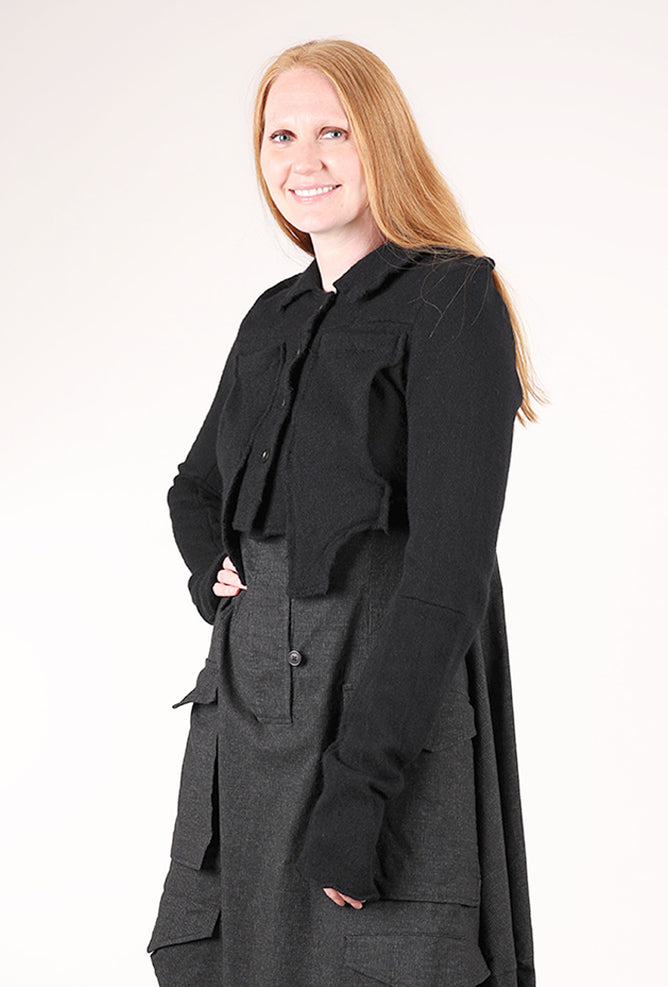Rundholz Crop Cassy Cardie, Black 