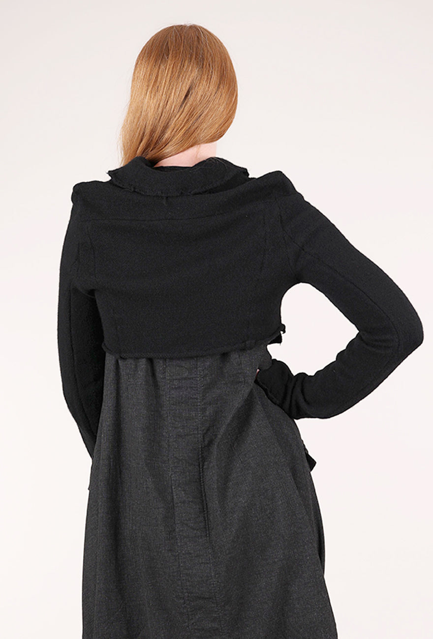 Rundholz Crop Cassy Cardie, Black 