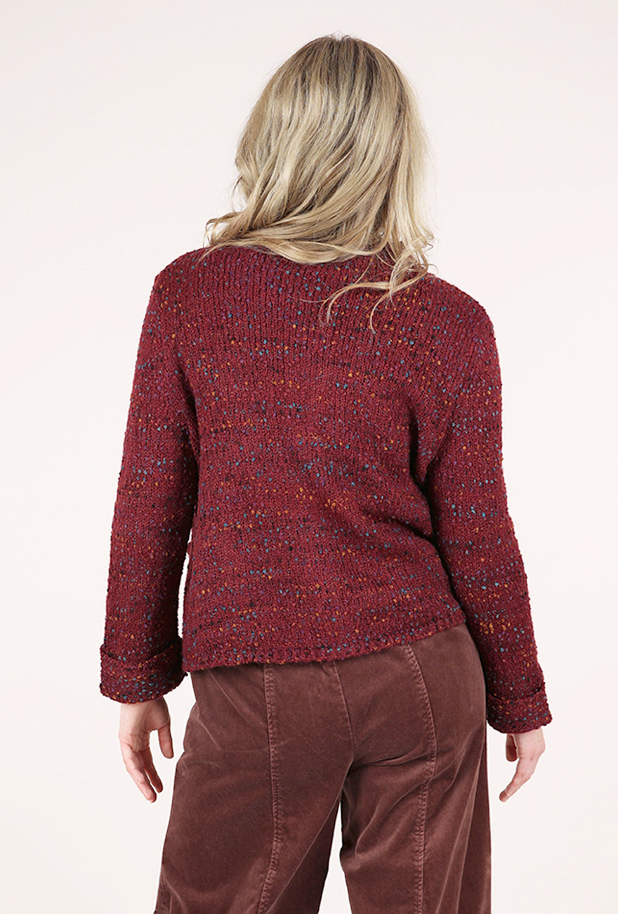 Habitat Confetti Funnel-Neck Cardie, Wine 