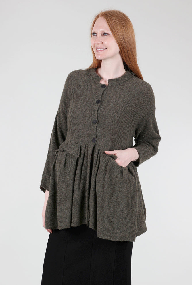 Grizas Peplum Pocket Sweater, Olive 