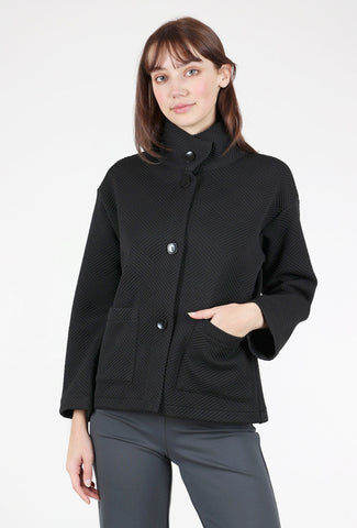 Christopher Calvin High Quilted Collar Jacket, Black 