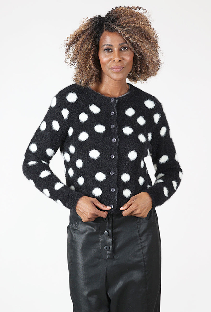 24 Colors Fuzzy Dots Cardie, Black 