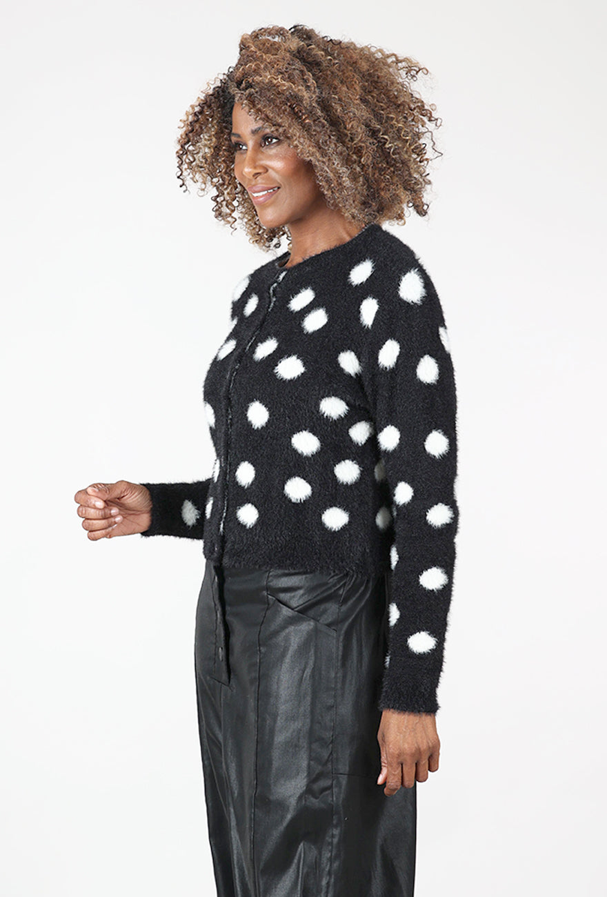 24 Colors Fuzzy Dots Cardie, Black 