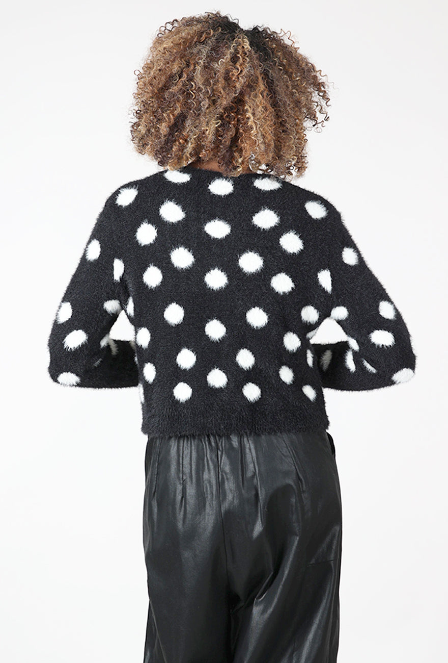 24 Colors Fuzzy Dots Cardie, Black 