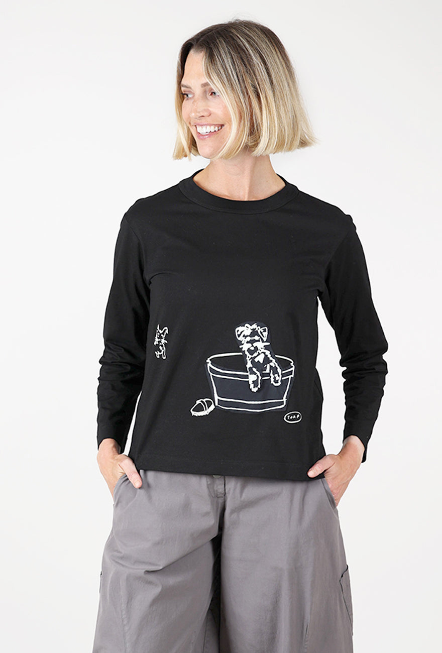 Yoshi Kondo Puppy Tee, Black 