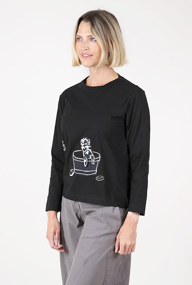Yoshi Kondo Puppy Tee, Black 