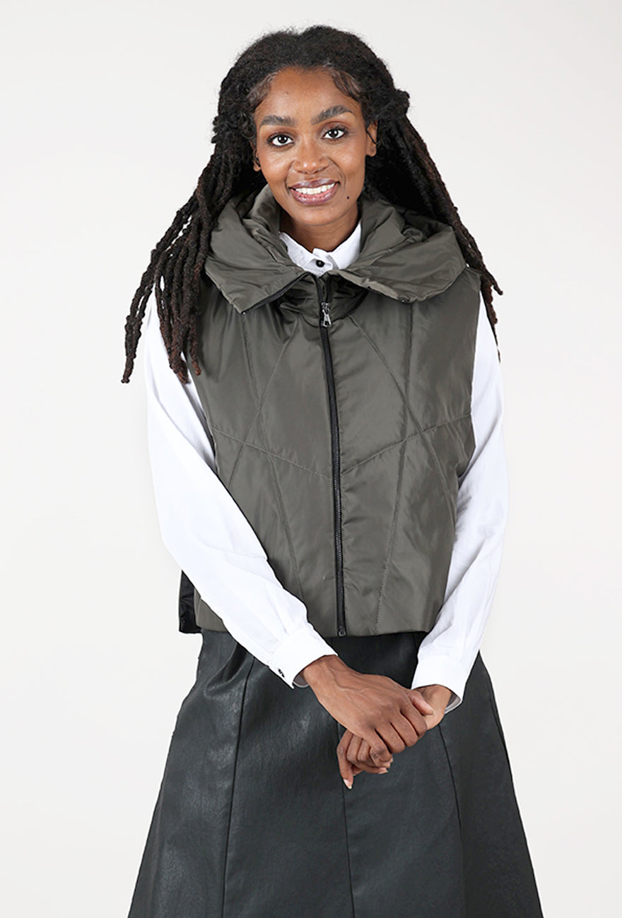 Lagoon Hooded Vest, Khaki