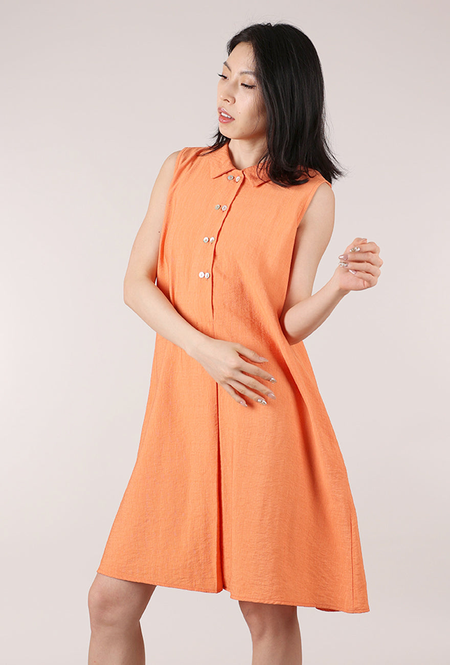 Niche Twinbutton Dress, Apricot 