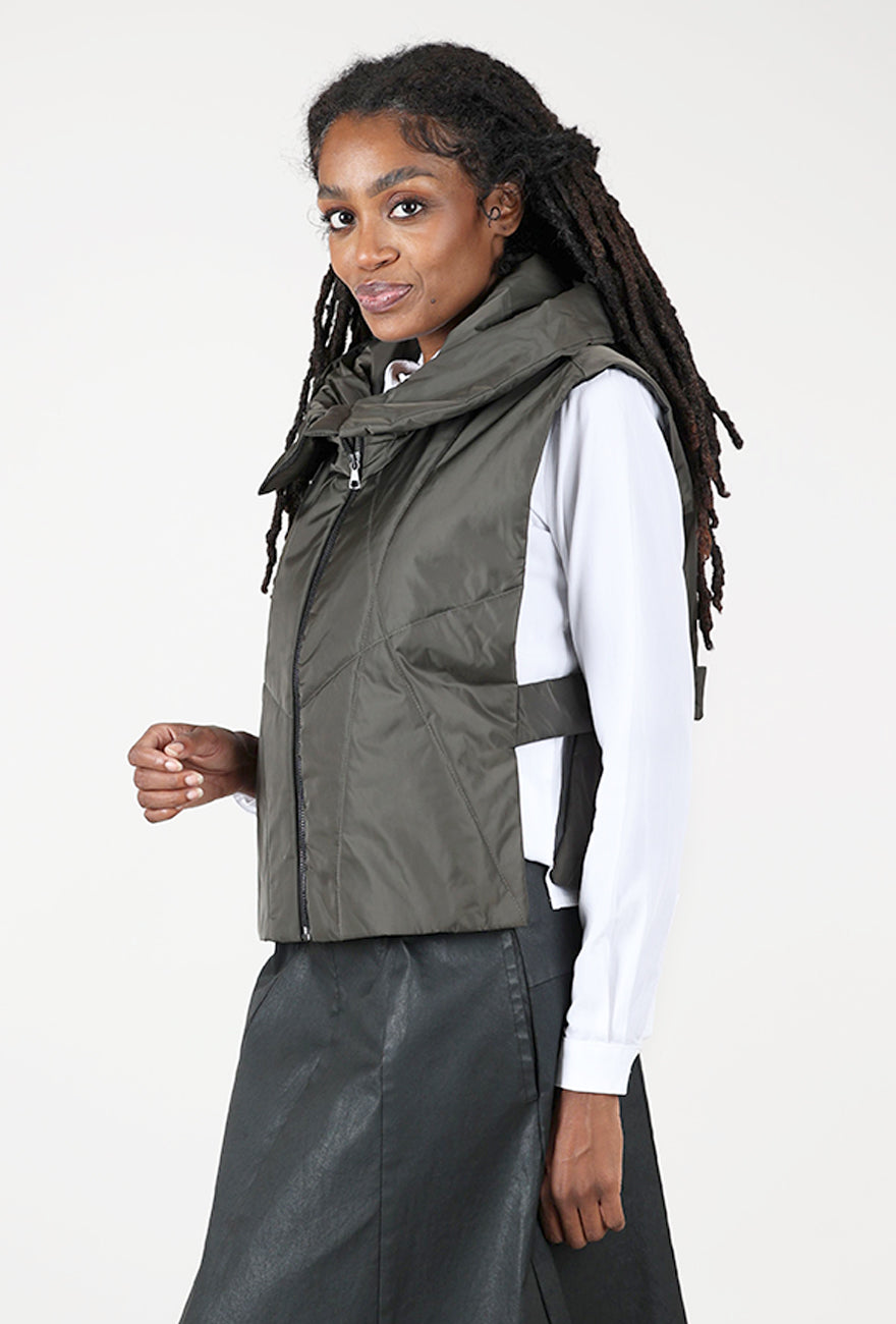 Lagoon Hooded Vest, Khaki