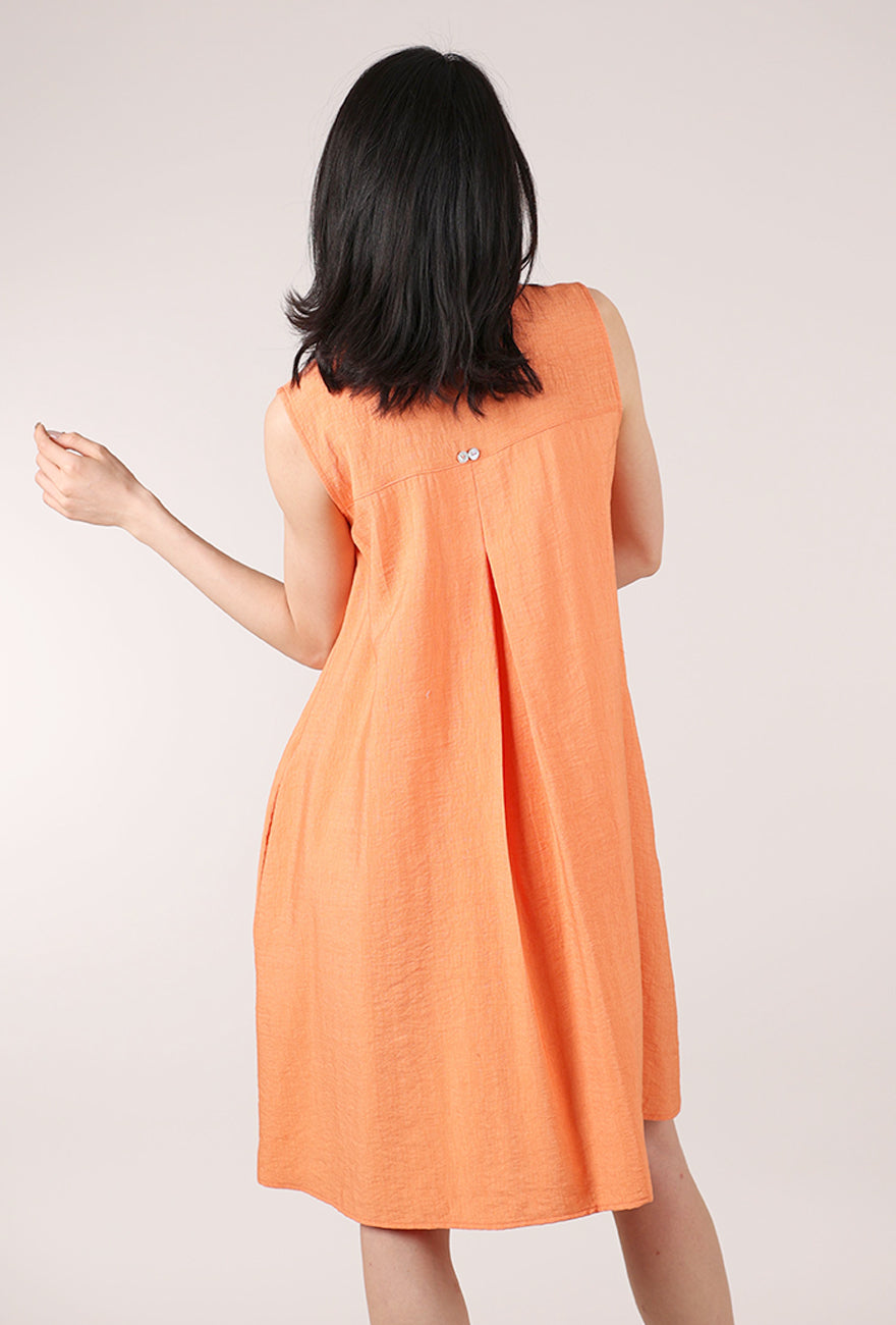 Niche Twinbutton Dress, Apricot 