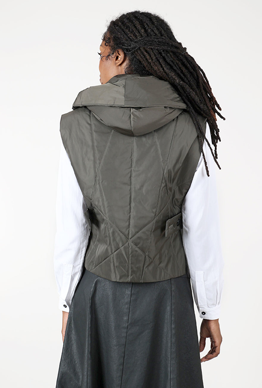 Lagoon Hooded Vest, Khaki