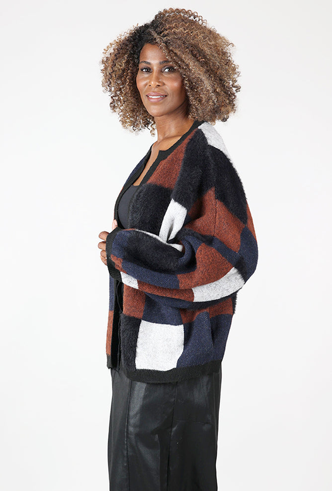 Bel Kazan Flower Power Cardie, Black Multi 