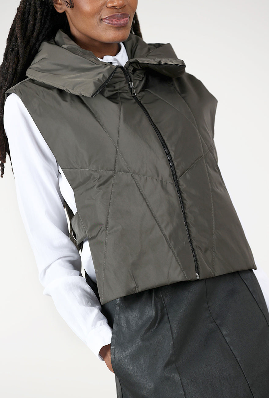Lagoon Hooded Vest, Khaki