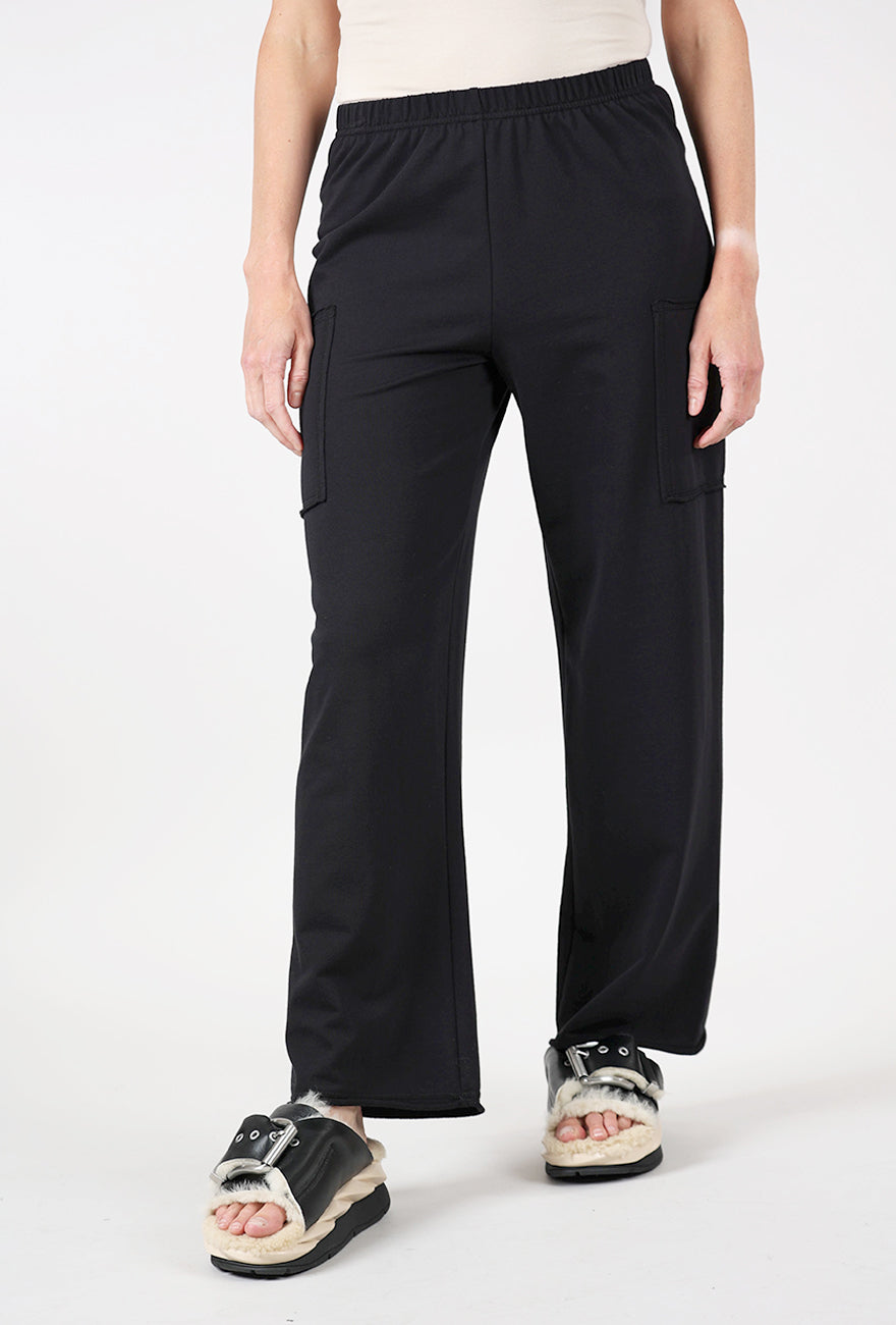 Ocean Front Terry Pocket Flood, Black