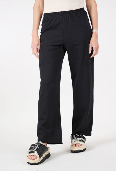 Ocean Front Terry Pocket Flood, Black