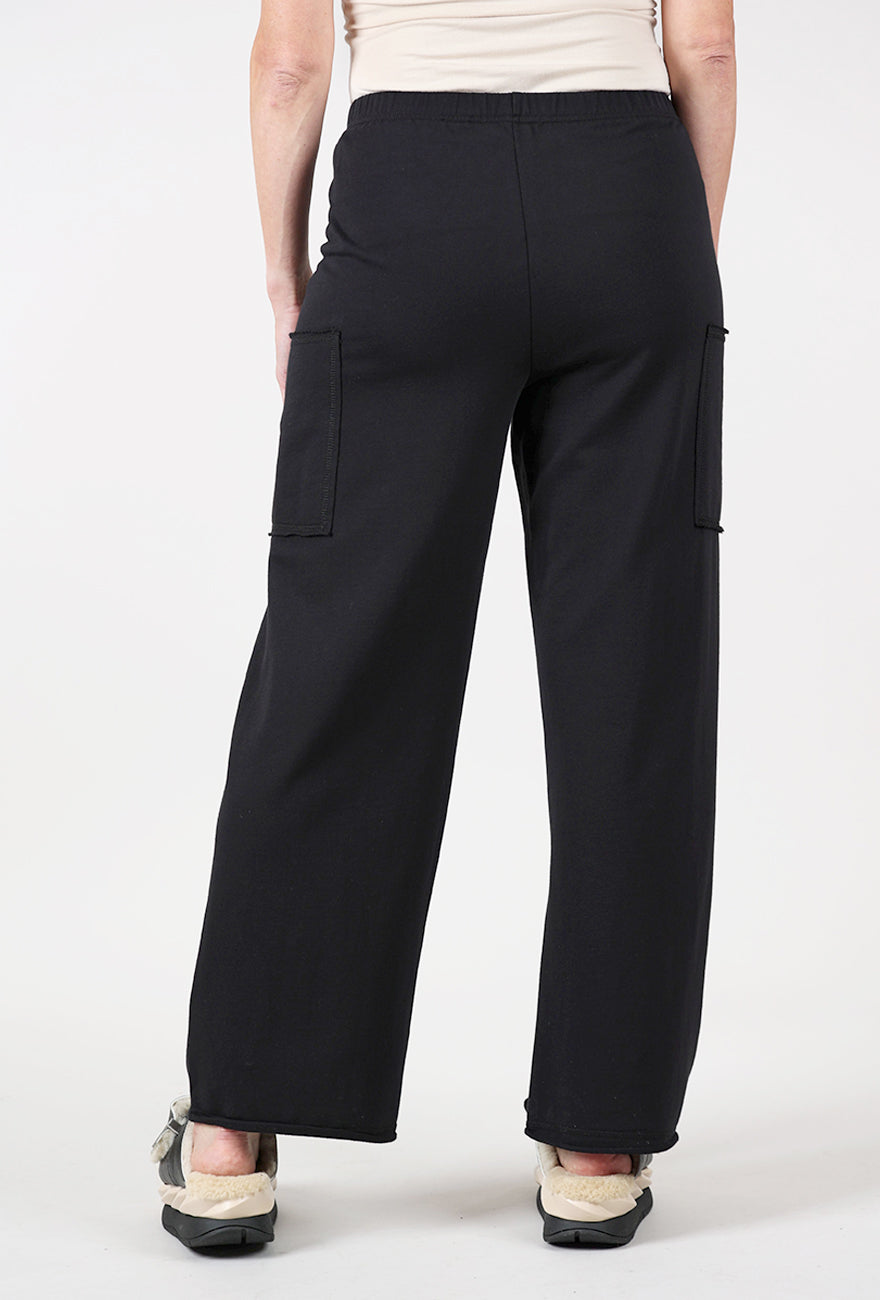Ocean Front Terry Pocket Flood, Black