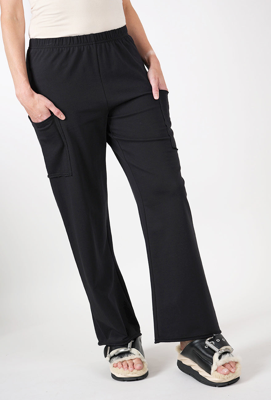 Ocean Front Terry Pocket Flood, Black