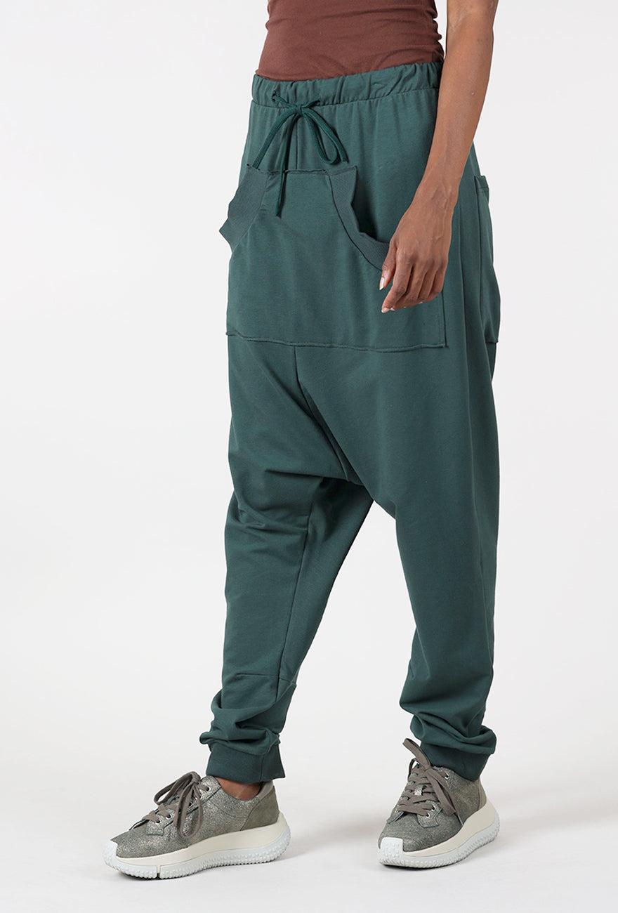 Rundholz Extended Rise Kangaroo Pocket Pants, Forest 