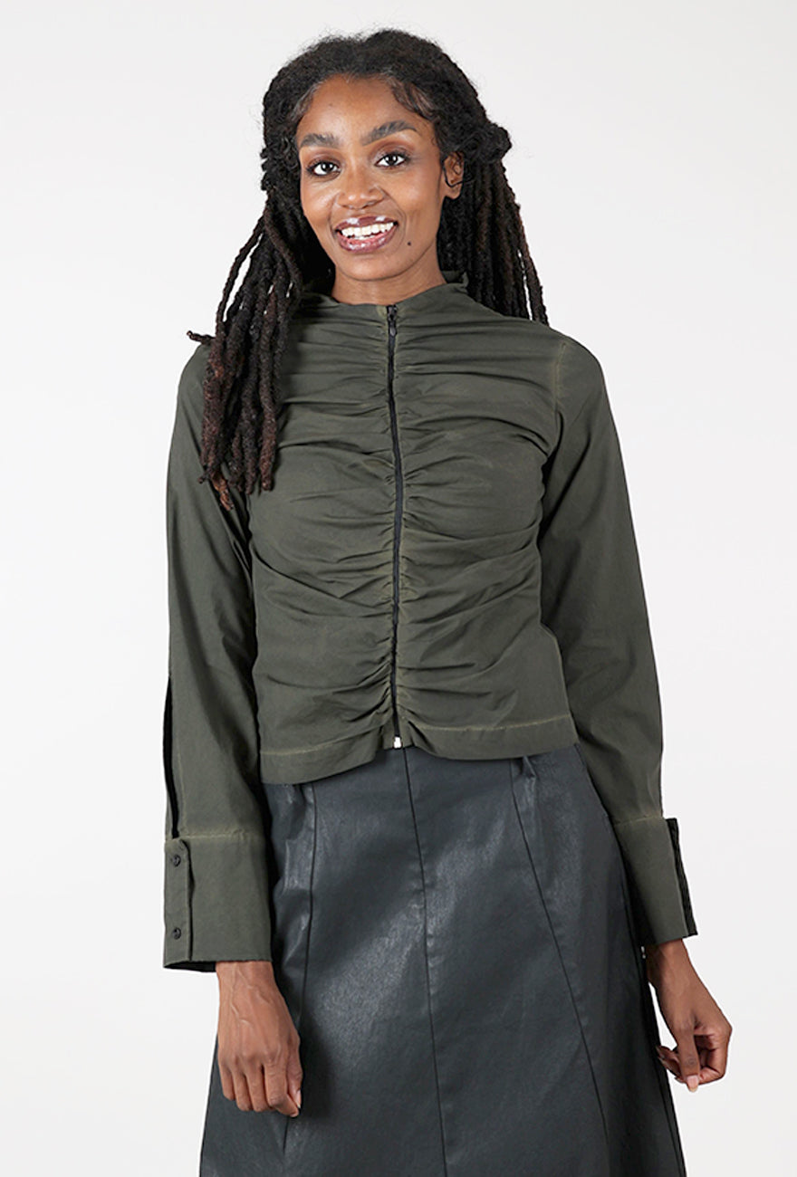 Lotus Eaters Simfonia Zip Shirt, Dark Khaki 