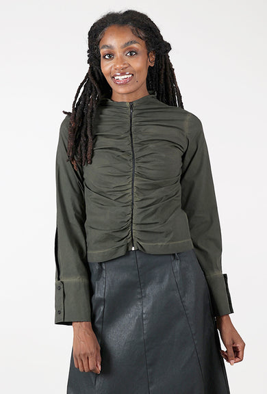 Lotus Eaters Simfonia Zip Shirt, Dark Khaki 
