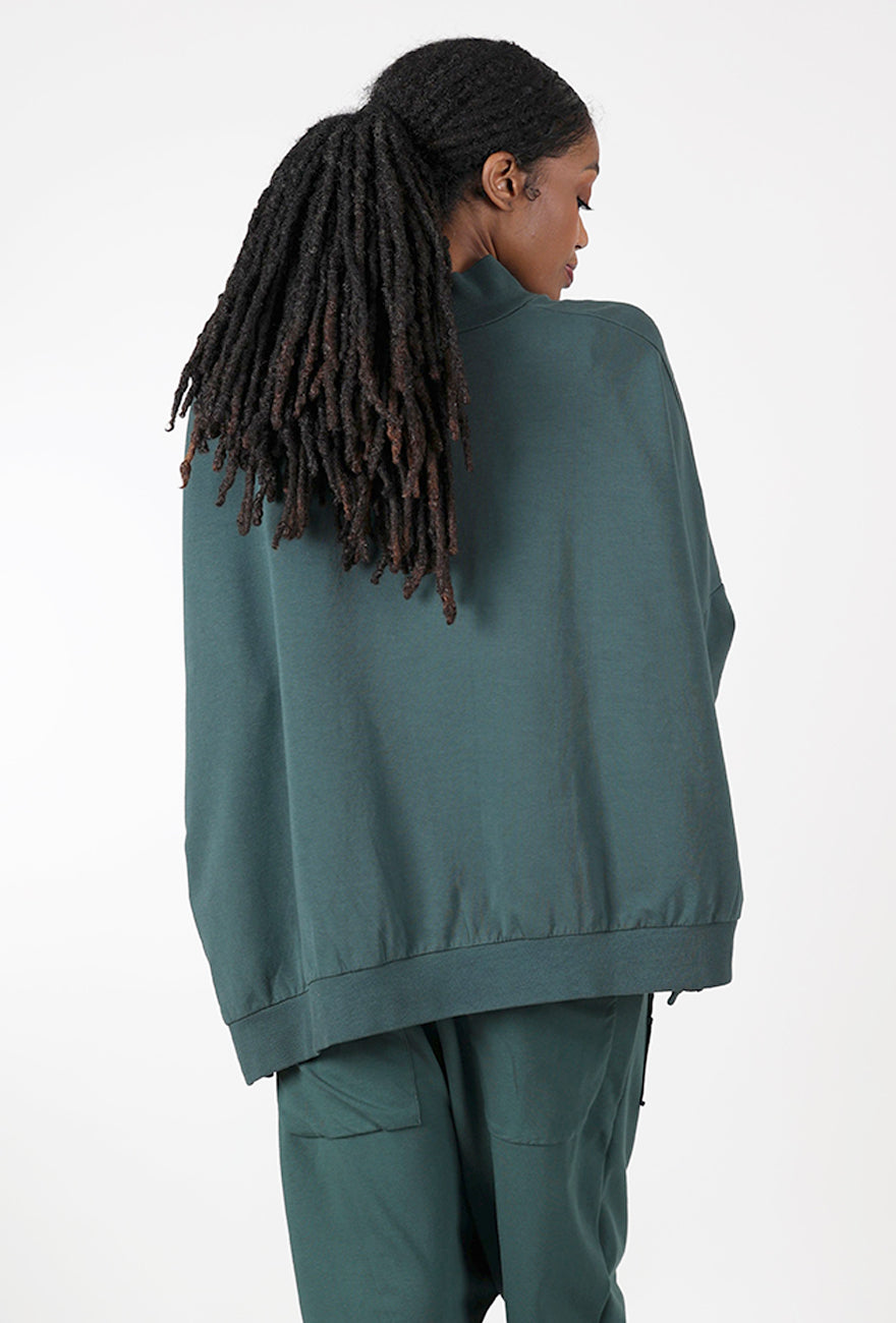 Rundholz Mockneck Fleece Pullover, Forest 