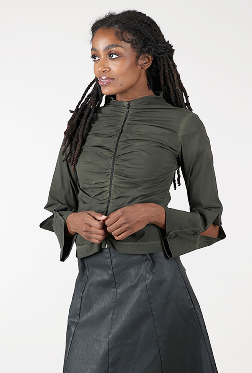Lotus Eaters Simfonia Zip Shirt, Dark Khaki 