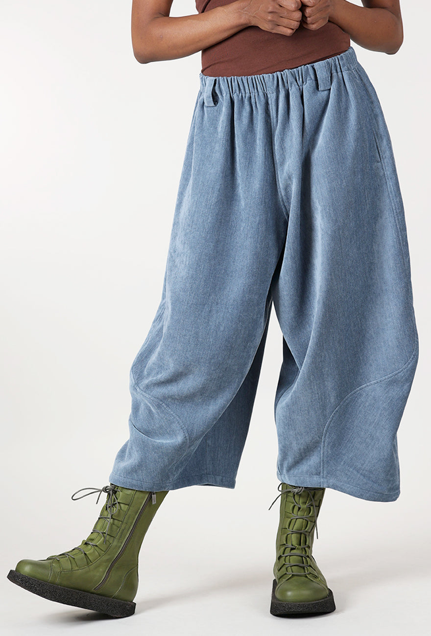 Velvet Cord Lantern Pant, Chambray