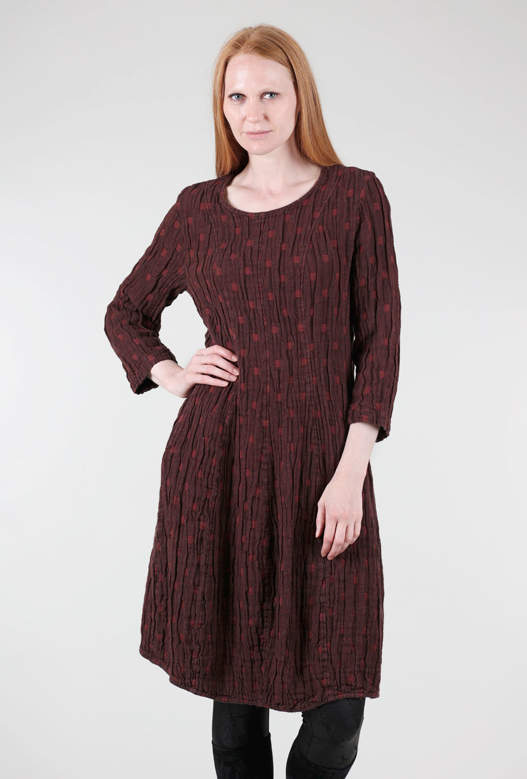 Grizas Rivulet Texture Dress, Rust 