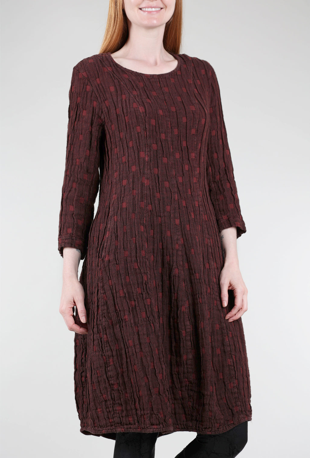 Grizas Rivulet Texture Dress, Rust 