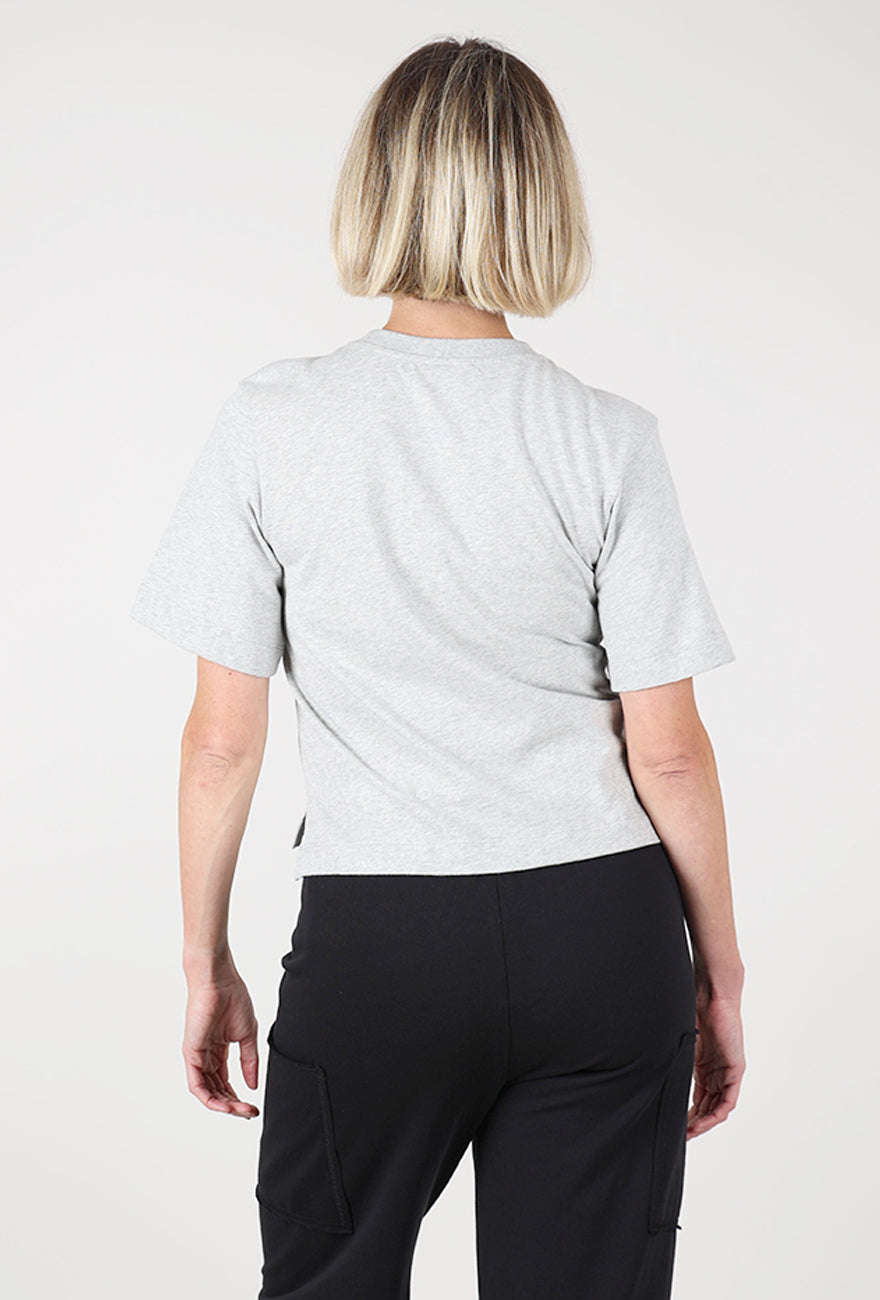 Bay Organic Cotton Top, Gray Marl Angle 3