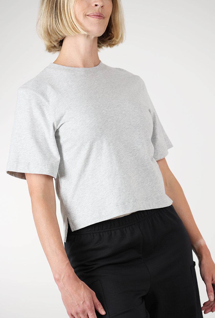 Bay Organic Cotton Top, Gray Marl Angle 4