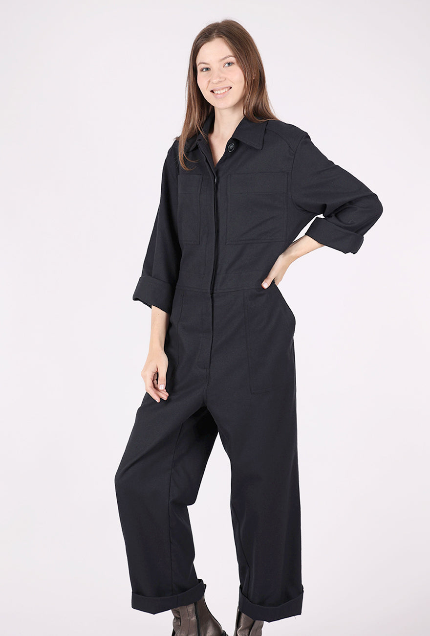 Cossac Brushed Boiler Suit, Black 