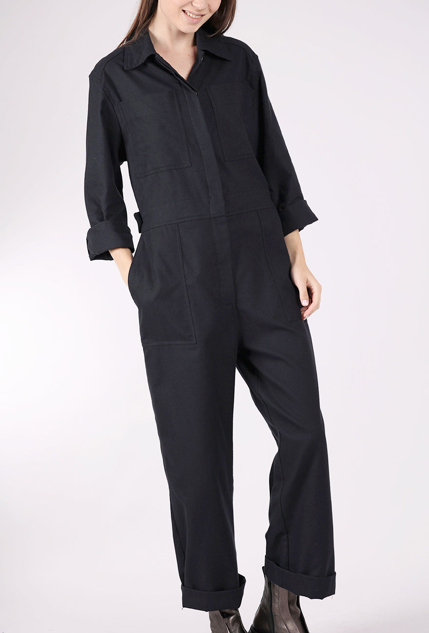 Cossac Brushed Boiler Suit, Black 