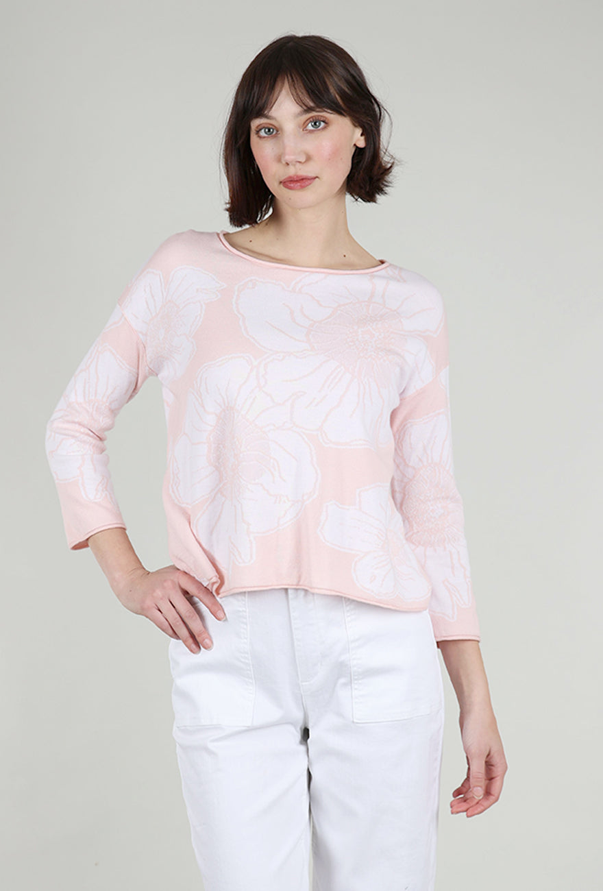 Habitat In Bloom Floral Jacquard Pullover, Carnation 