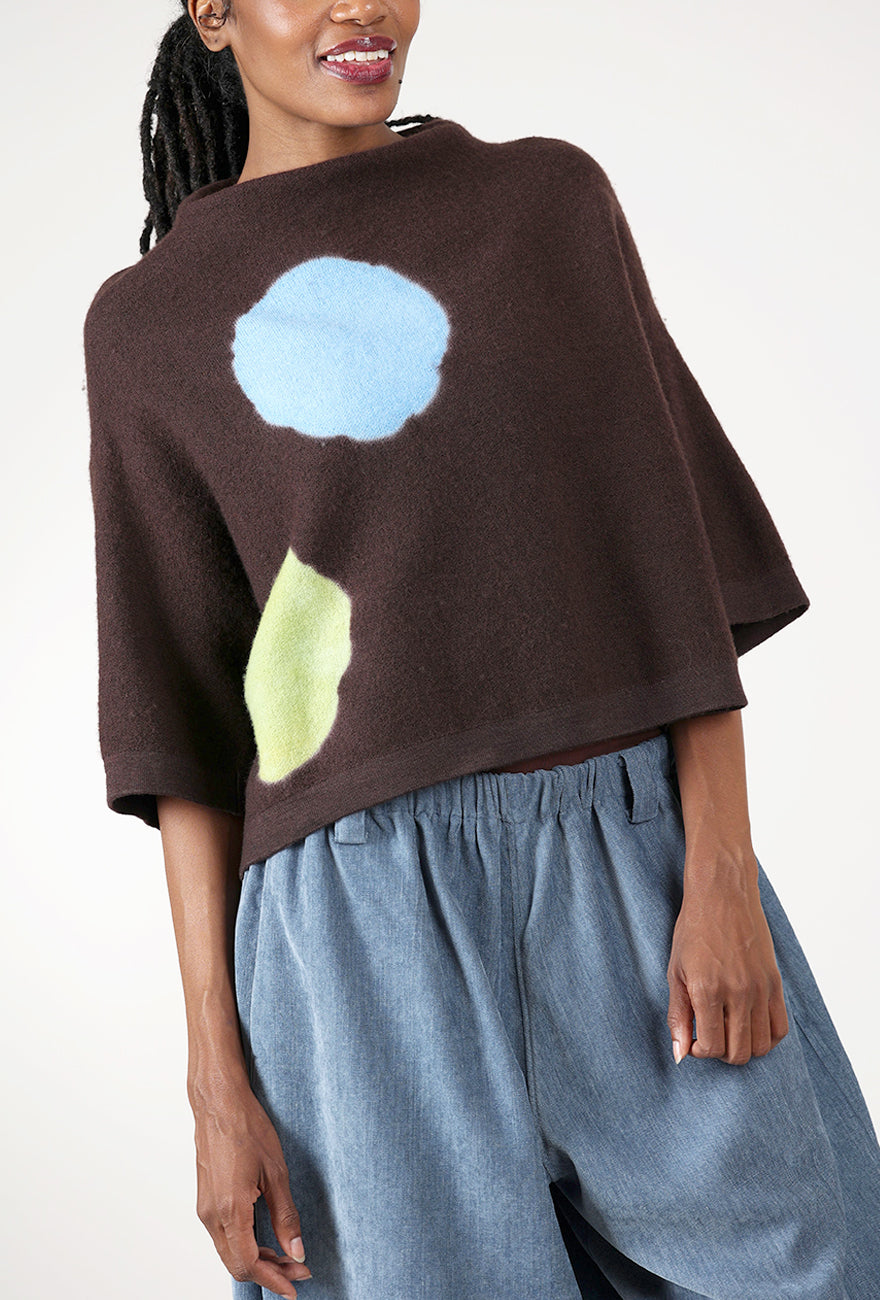 Blue Dot Special Sweater, Brown Angle 4