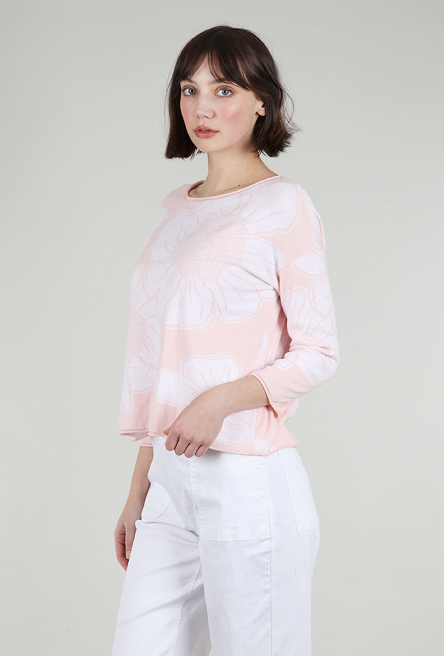 Habitat In Bloom Floral Jacquard Pullover, Carnation 