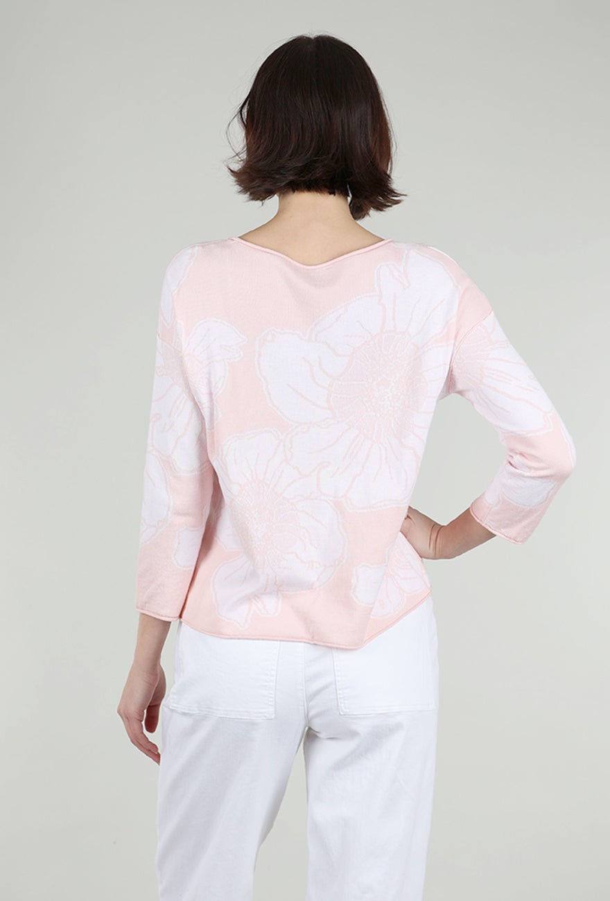 Habitat In Bloom Floral Jacquard Pullover, Carnation 