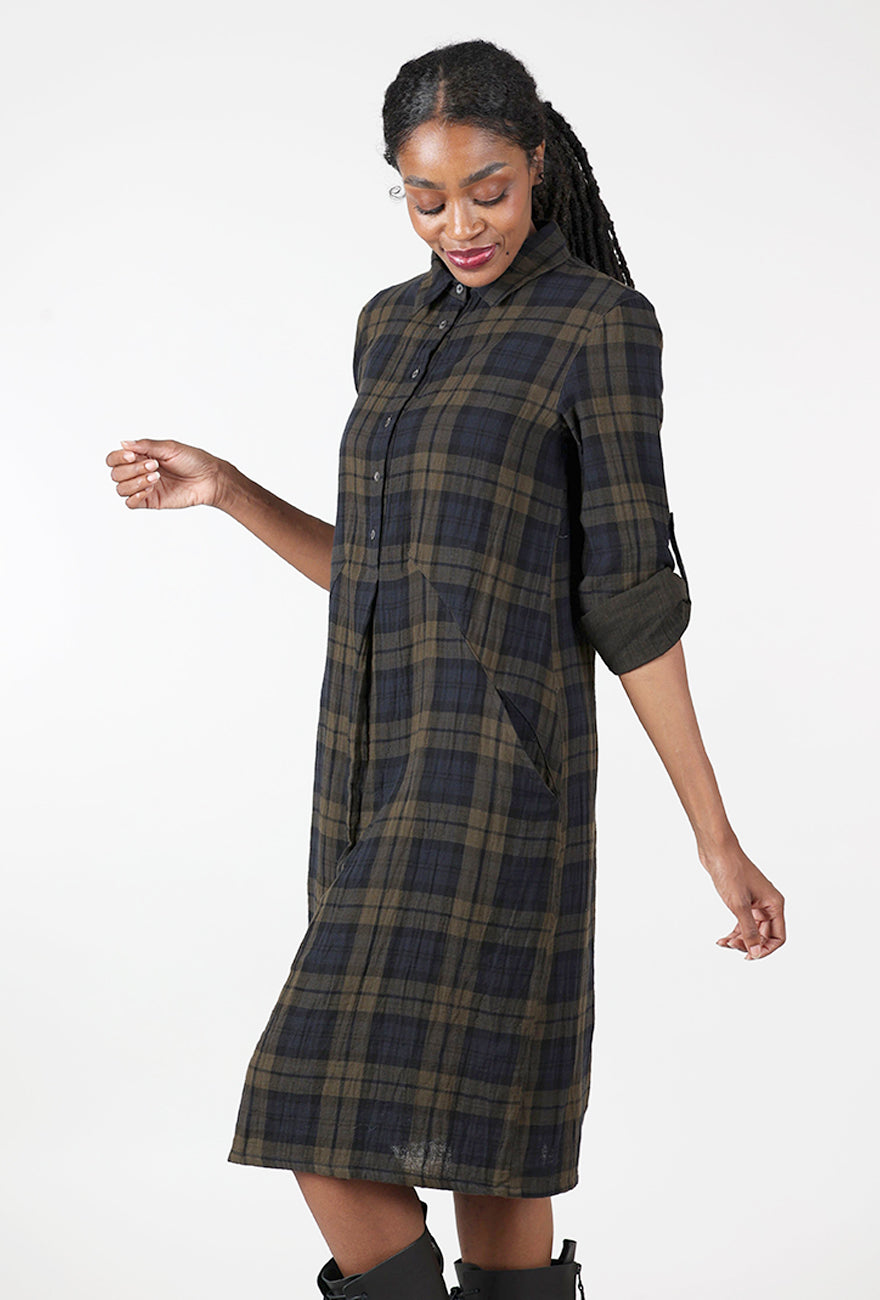 Alexa Shirt Dress, Big Check Angle 2